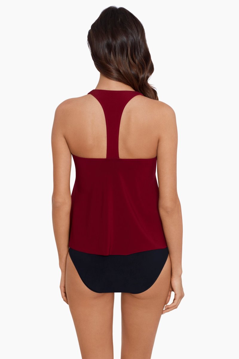 Women's Dark Red Taylor DD Cups Tankini Tops - Miraclesuit USA | LT949484A7