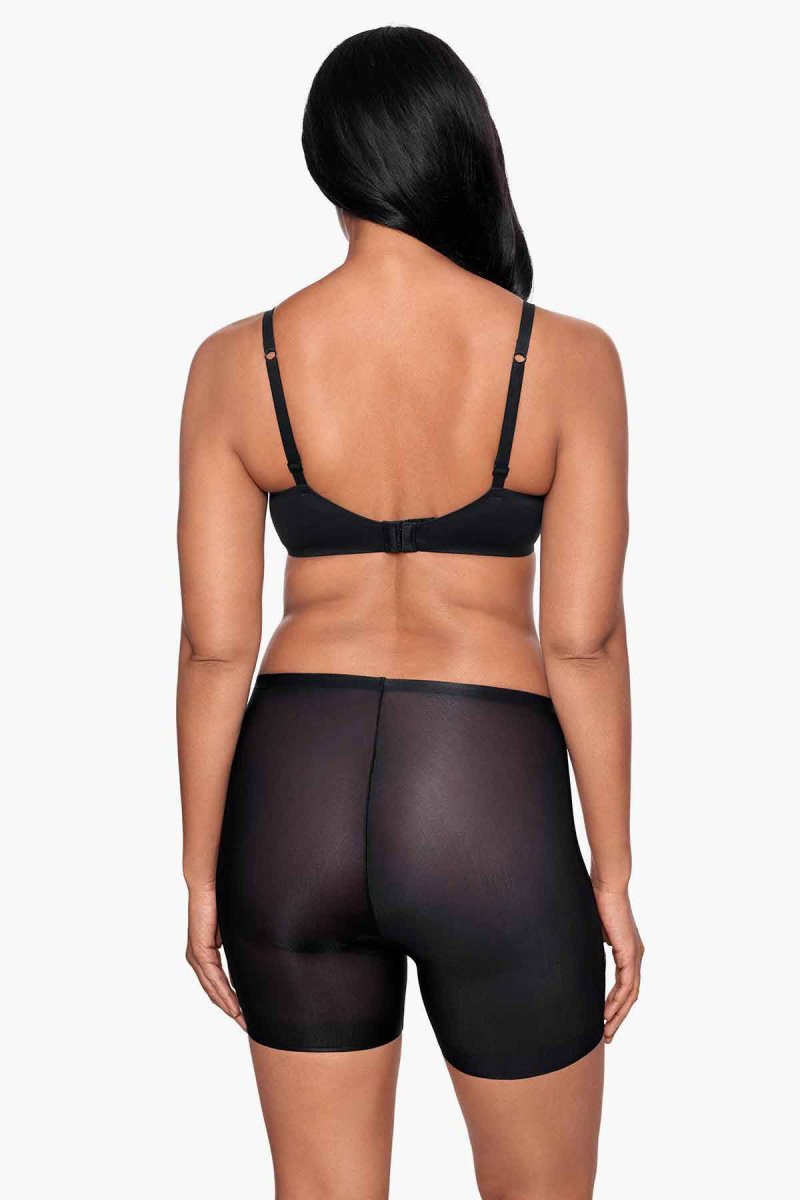 Women's Deep Black Bodyglow Waistline Bike Pant Shapewear - Miraclesuit USA | XM383208M7