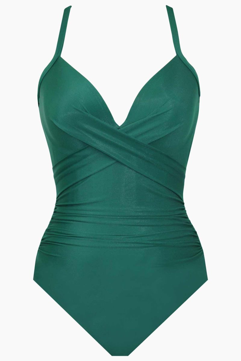 Women's Green Rock Solid Captivate One Piece - Miraclesuit USA | BS774047B2