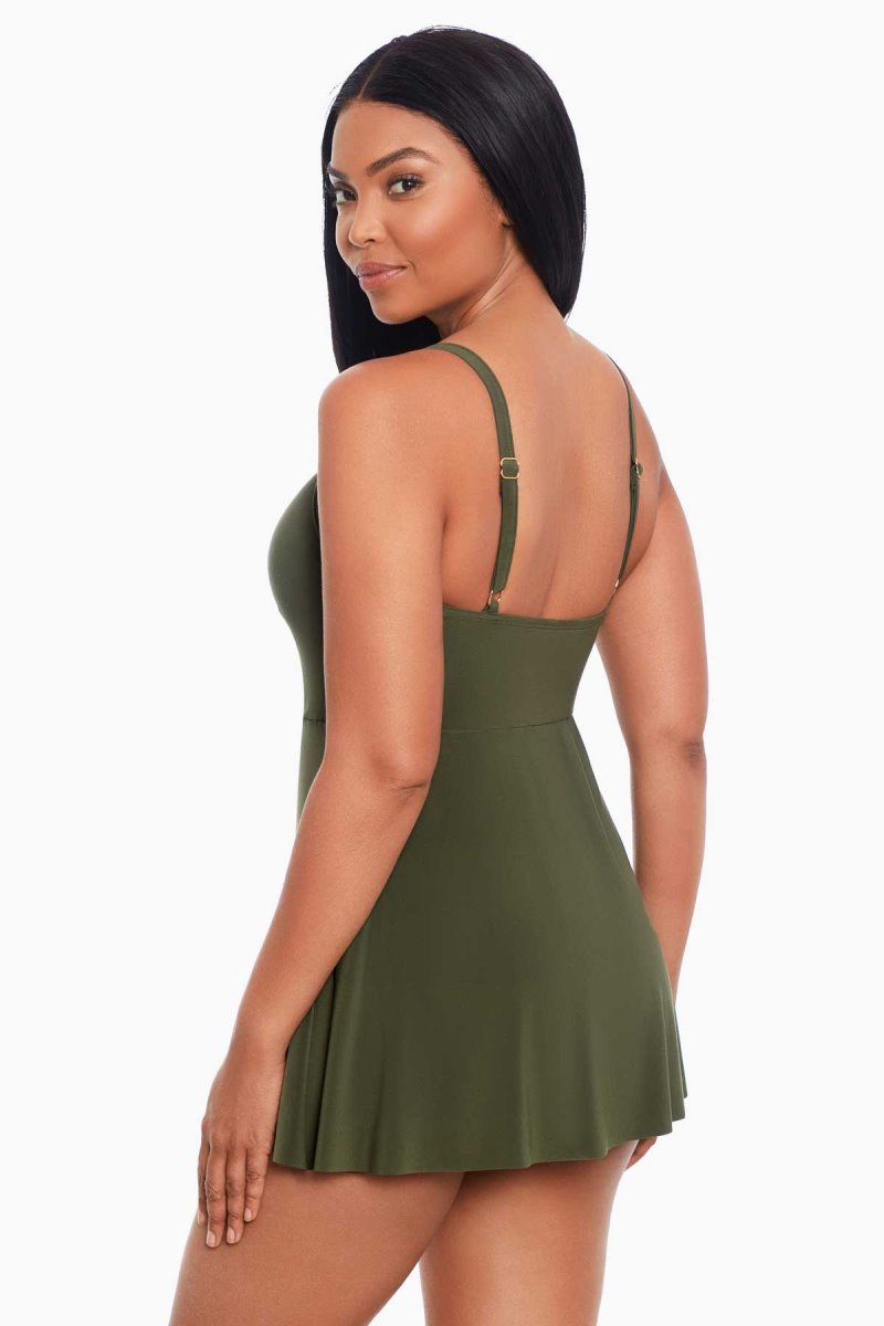 Women's Light Olive Twisted Sisters Adora Underwire Swim Dress - Miraclesuit USA | MM515091L6