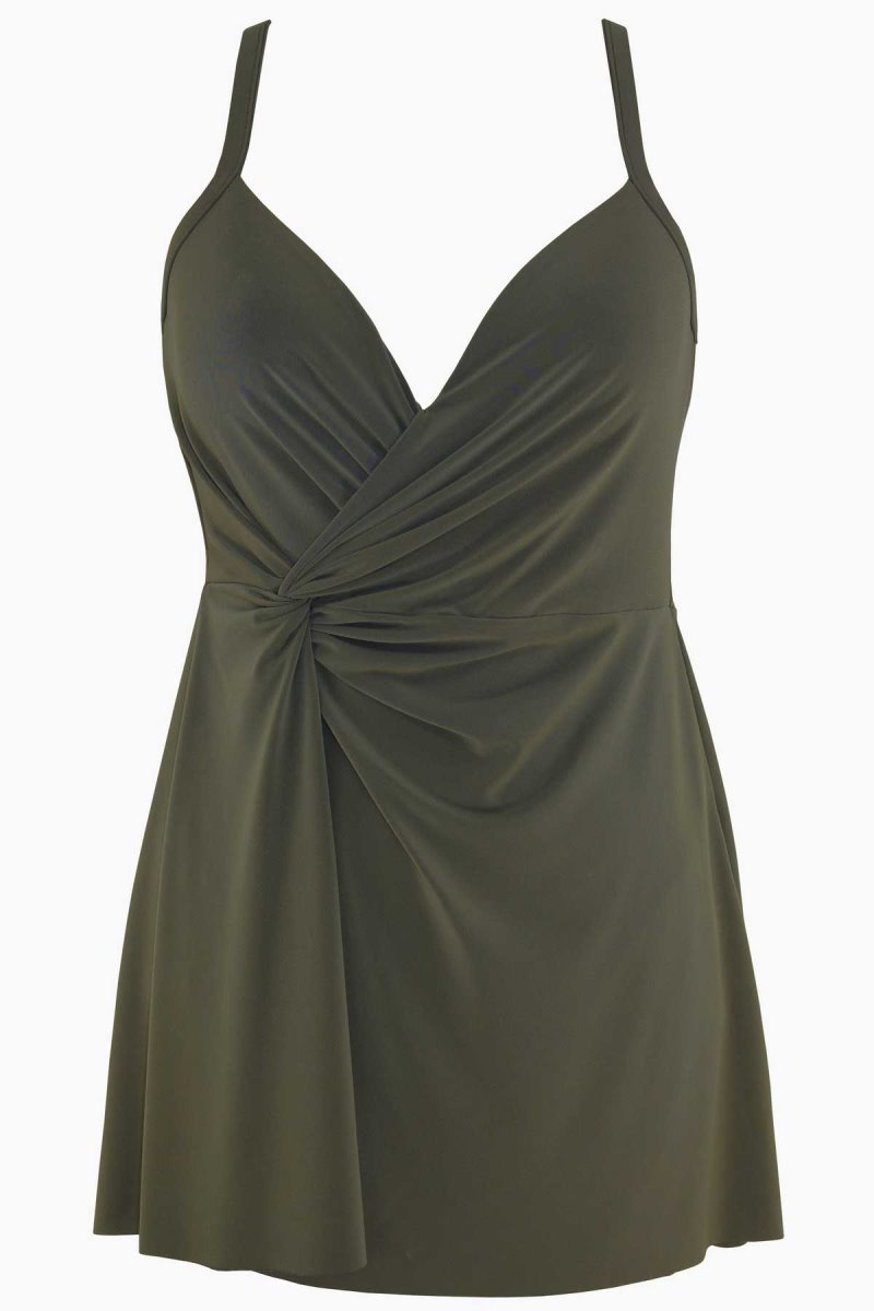 Women's Light Olive Twisted Sisters Adora Underwire Swim Dress - Miraclesuit USA | MM515091L6