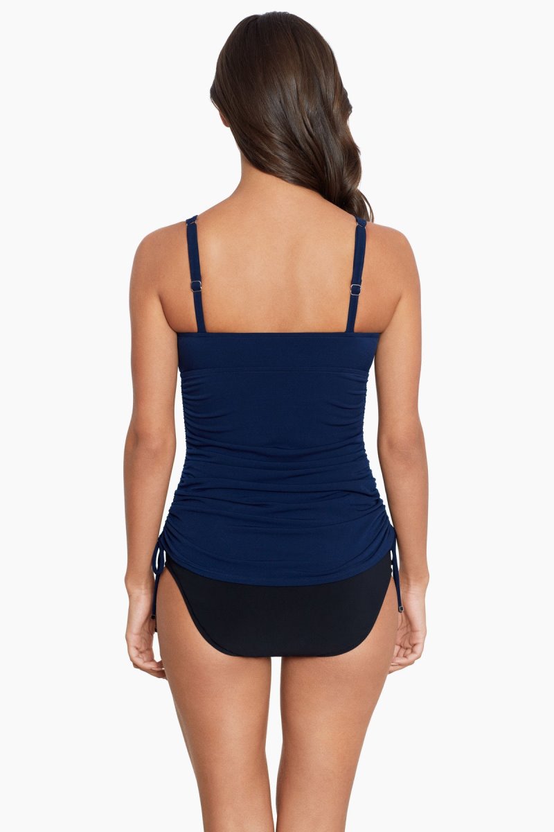 Women's Navy Morningstar Dani Ruched Tankini Tops - Miraclesuit USA | PA963826J7