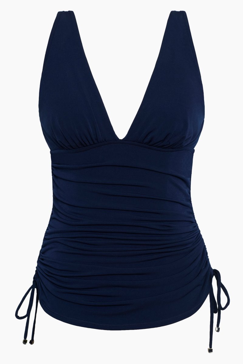 Women's Navy Morningstar Dani Ruched Tankini Tops - Miraclesuit USA | PA963826J7