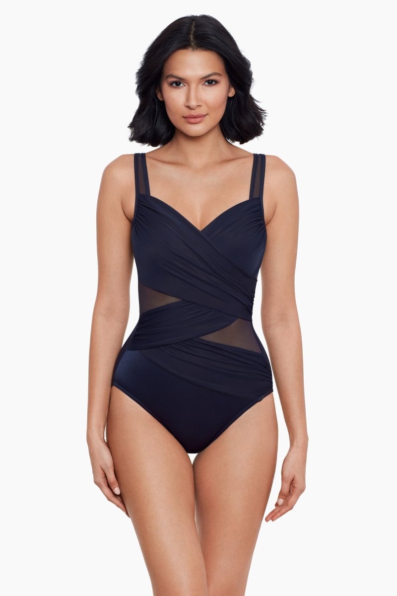 Women's Navy New Sensations Madero DD Cups One Piece - Miraclesuit USA | JK483358Q7