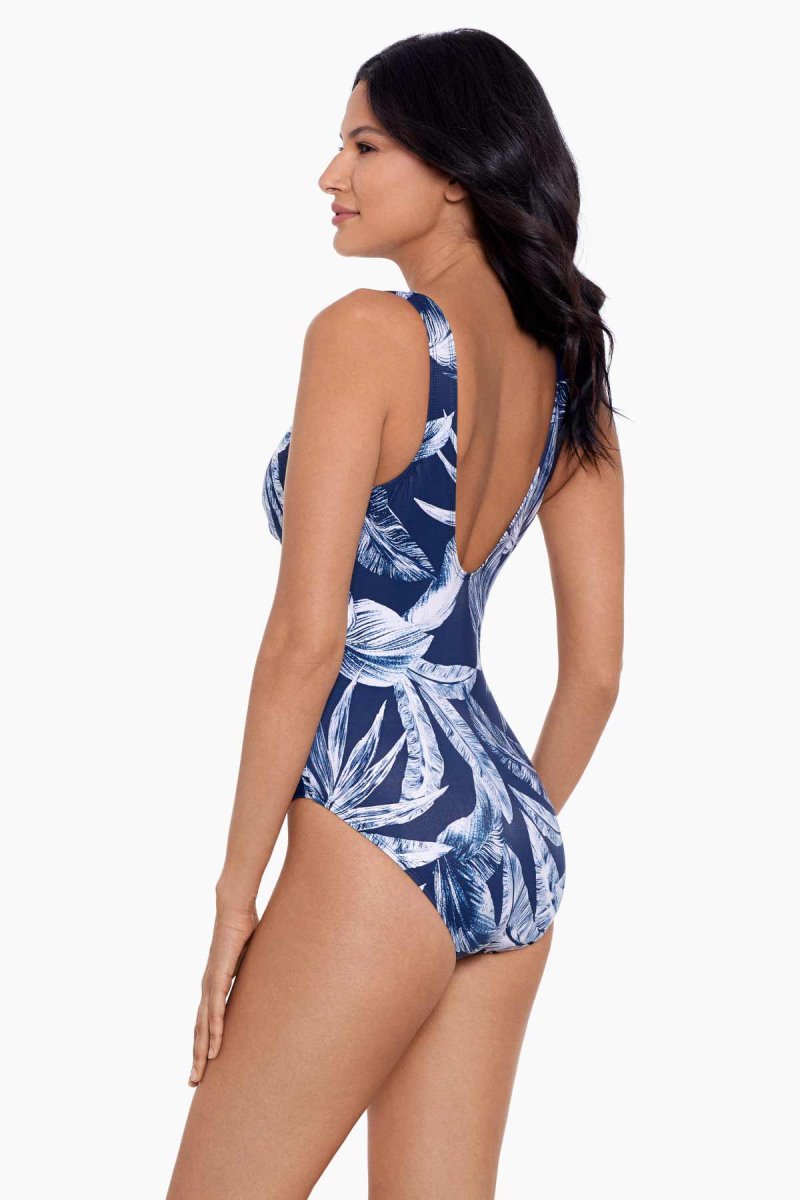 Women's Navy Tropica Toile Escape One Piece - Miraclesuit USA | CZ923312J3