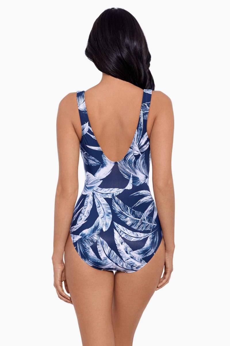 Women's Navy Tropica Toile Escape One Piece - Miraclesuit USA | CZ923312J3