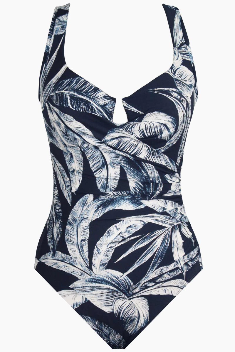 Women's Navy Tropica Toile Escape One Piece - Miraclesuit USA | CZ923312J3