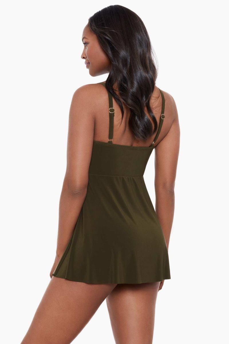 Women's Olive Twisted Sisters Adora Underwire Swim Dress - Miraclesuit USA | PU828092G1