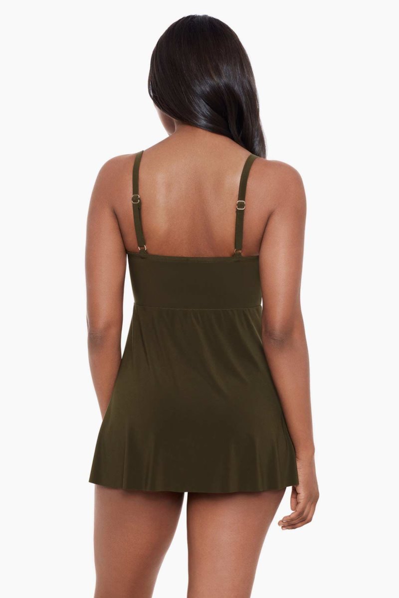 Women's Olive Twisted Sisters Adora Underwire Swim Dress - Miraclesuit USA | PU828092G1