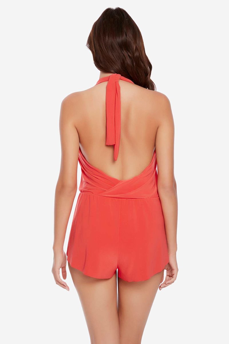 Women's Orange Bianca One Piece Romper - Miraclesuit USA | MF544204D3