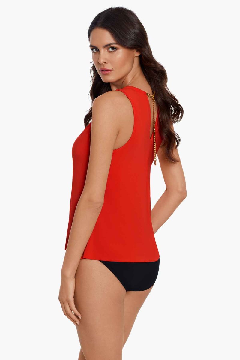 Women's Orange Hyper Link Chanae Tankini Tops - Miraclesuit USA | YP195889V3