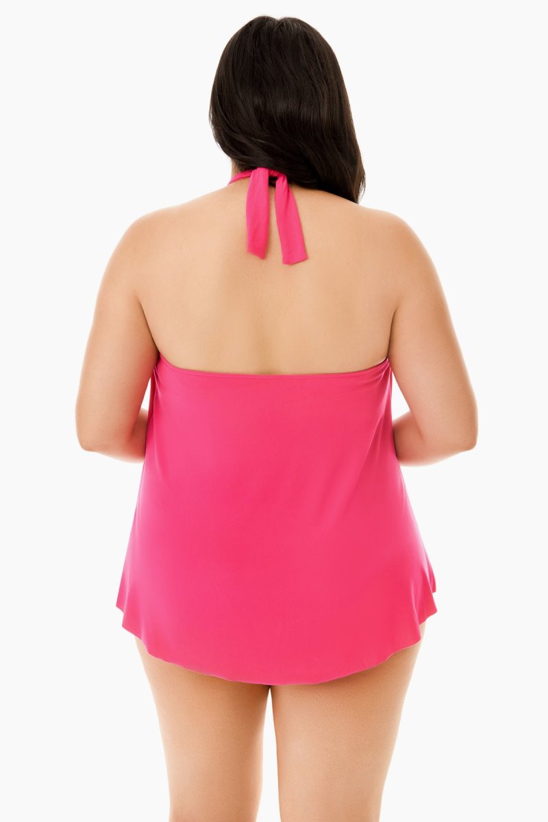 Women's Pink Plus Size Sophie Tankini Tops - Miraclesuit USA | BC653655B5