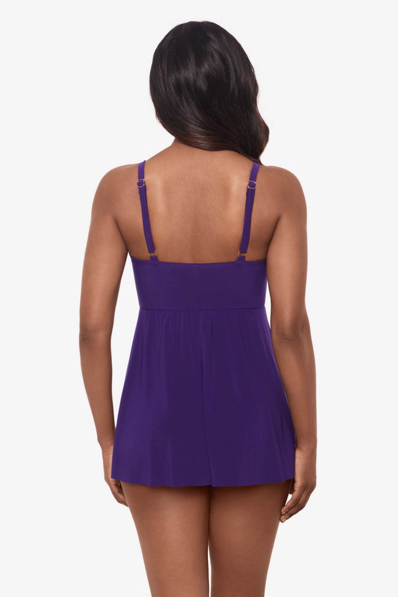 Women's Purple Twisted Sisters Adora Underwire Swim Dress - Miraclesuit USA | UA255565W4