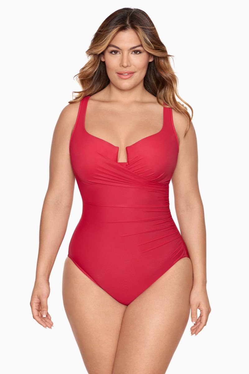 Women\'s Red Plus Size Must Haves Escape One Piece - Miraclesuit USA | JG250775A8