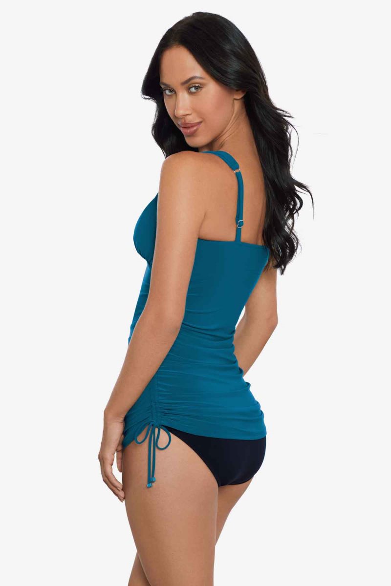 Women's Turquoise Morningstar Dani Ruched Tankini Tops - Miraclesuit USA | EI125932I7