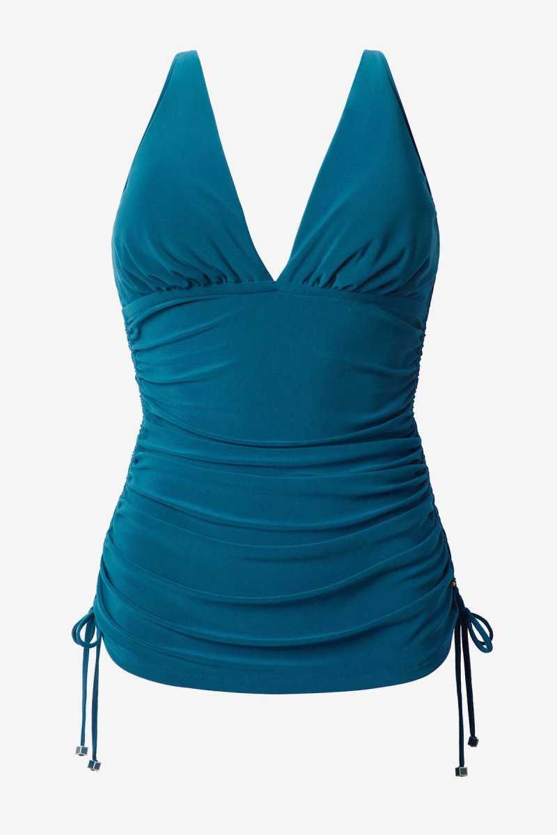 Women's Turquoise Morningstar Dani Ruched Tankini Tops - Miraclesuit USA | EI125932I7