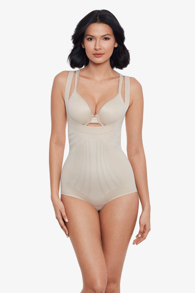 Women's White Modern Miracle Torsette Bodybriefer With Lycra Fitsense Technology Shapewear - Miraclesuit USA | DW351145D2