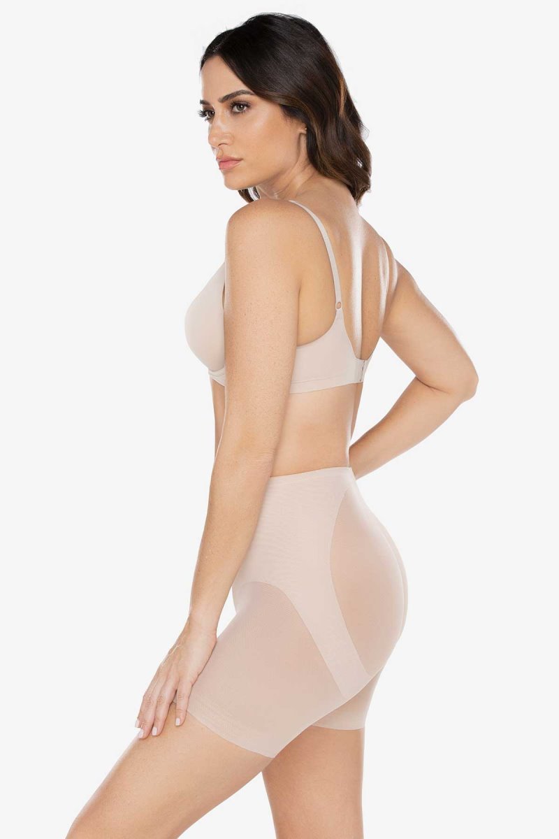 Women's White Sheer Derriere X Firm Lift Boyshort Shapewear - Miraclesuit USA | AY823042M0